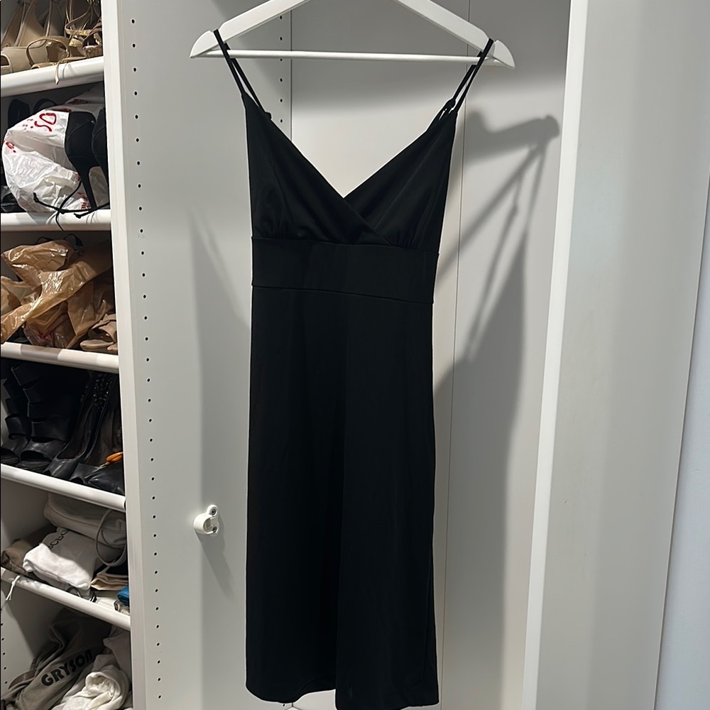Vintage Y2K Express Black Slip Midi Dress